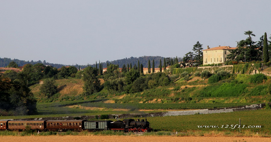 Steam train across Franciacorta region